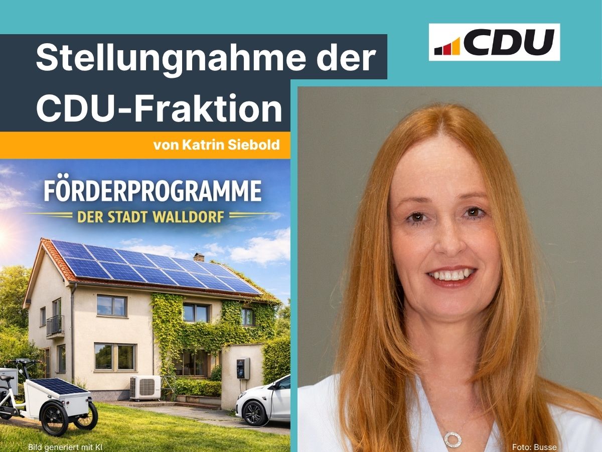 Katrin Siebold nimmt Stellung zu den F�rderprogrammen der Stadt Walldorf | Bild: Generiert mit KI, Portrait: Matthias Busse