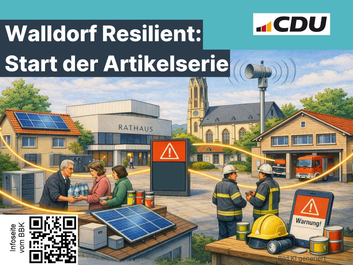 Illustration zum Start der Artikelserie Walldorf resilient | Bild: KI-generiert