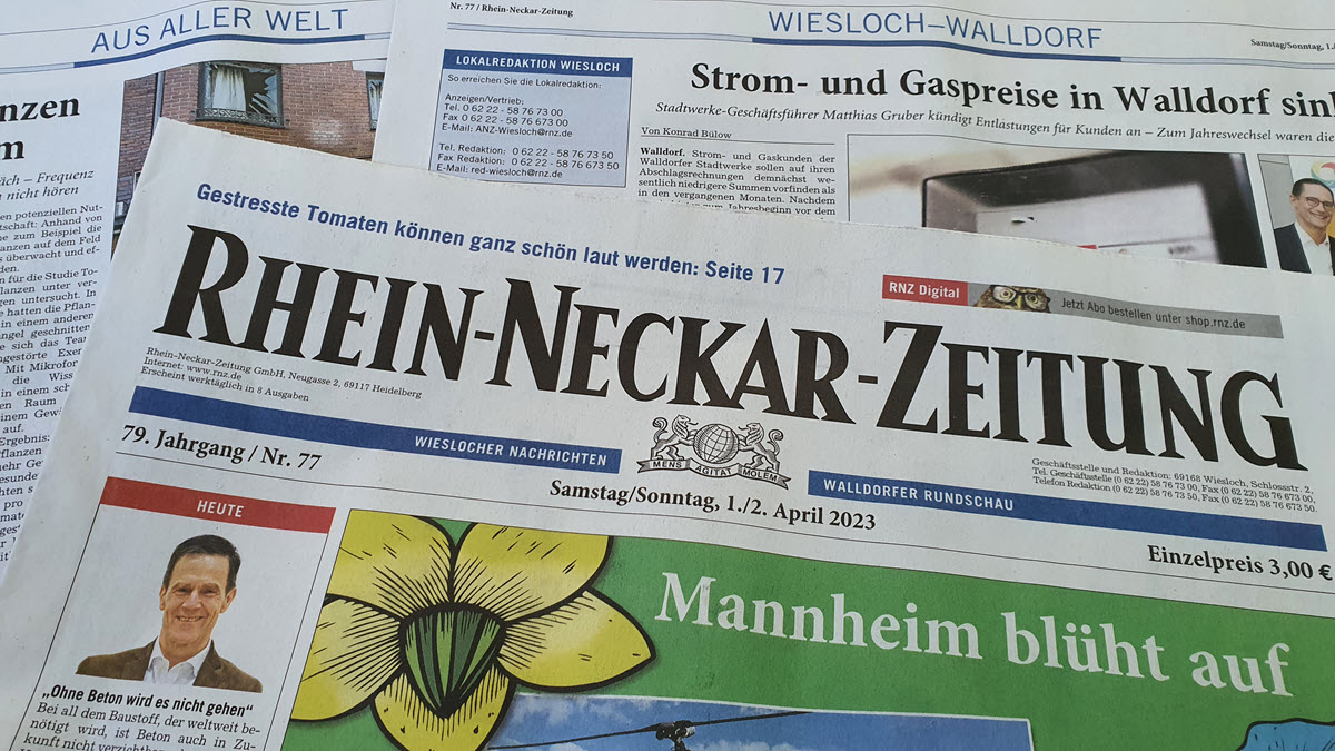 Die Rhein-Neckar-Zeitung im April 2023 | Foto: Dr. Clemens Kriesel