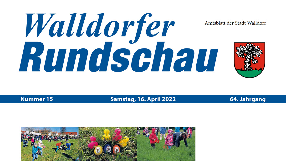Bildschirmabgriff der Walldorfer Rundschau 2022 Nr. 15 